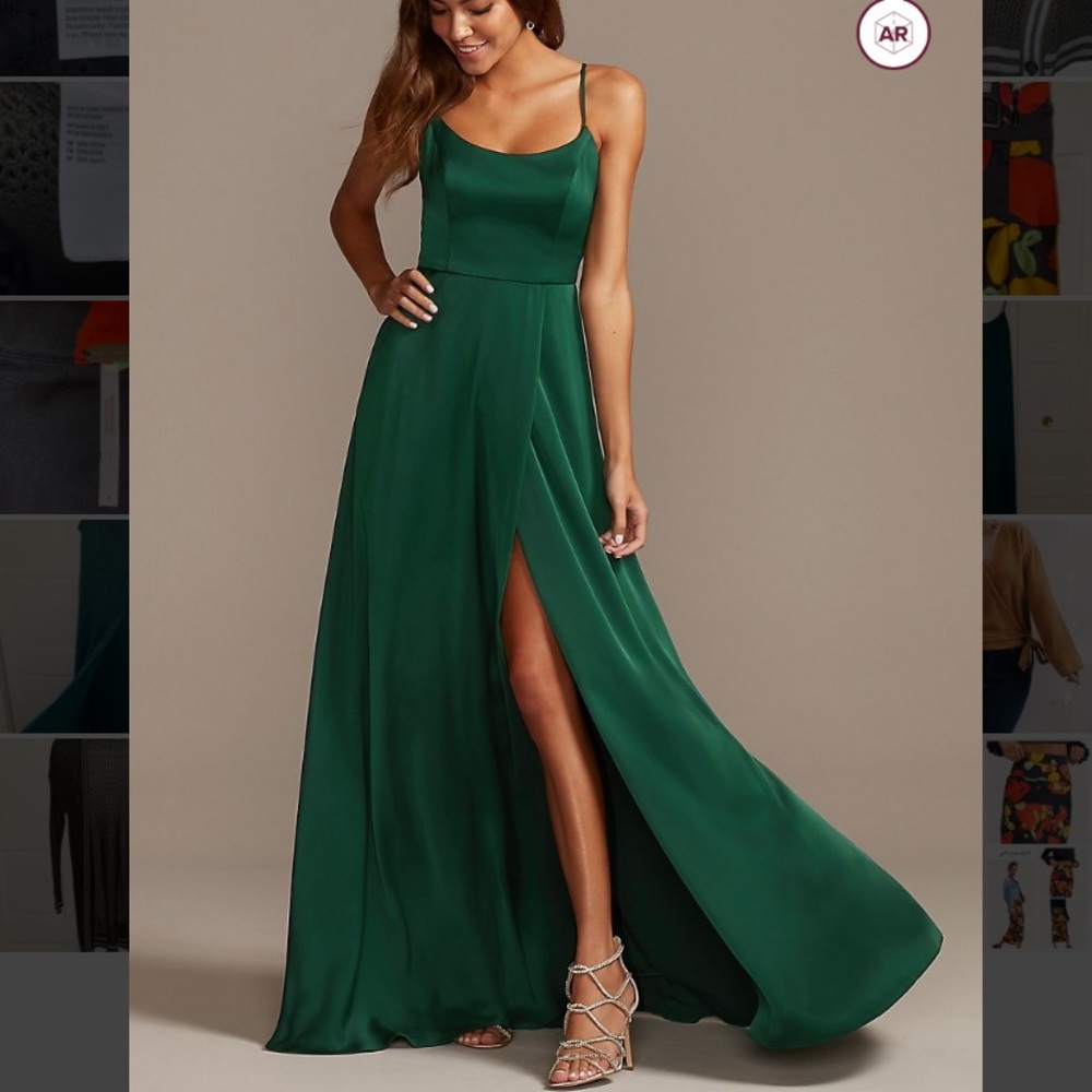 COPY - Crepe-Back Satin Spaghetti Strap Bridesmai…